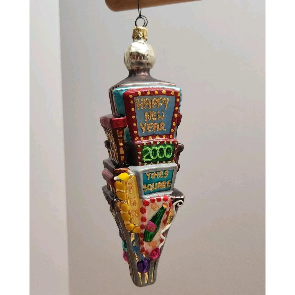 Vtg Christopher Radko Christmas Ornament 2000 Happy New Year Times Square Y2K